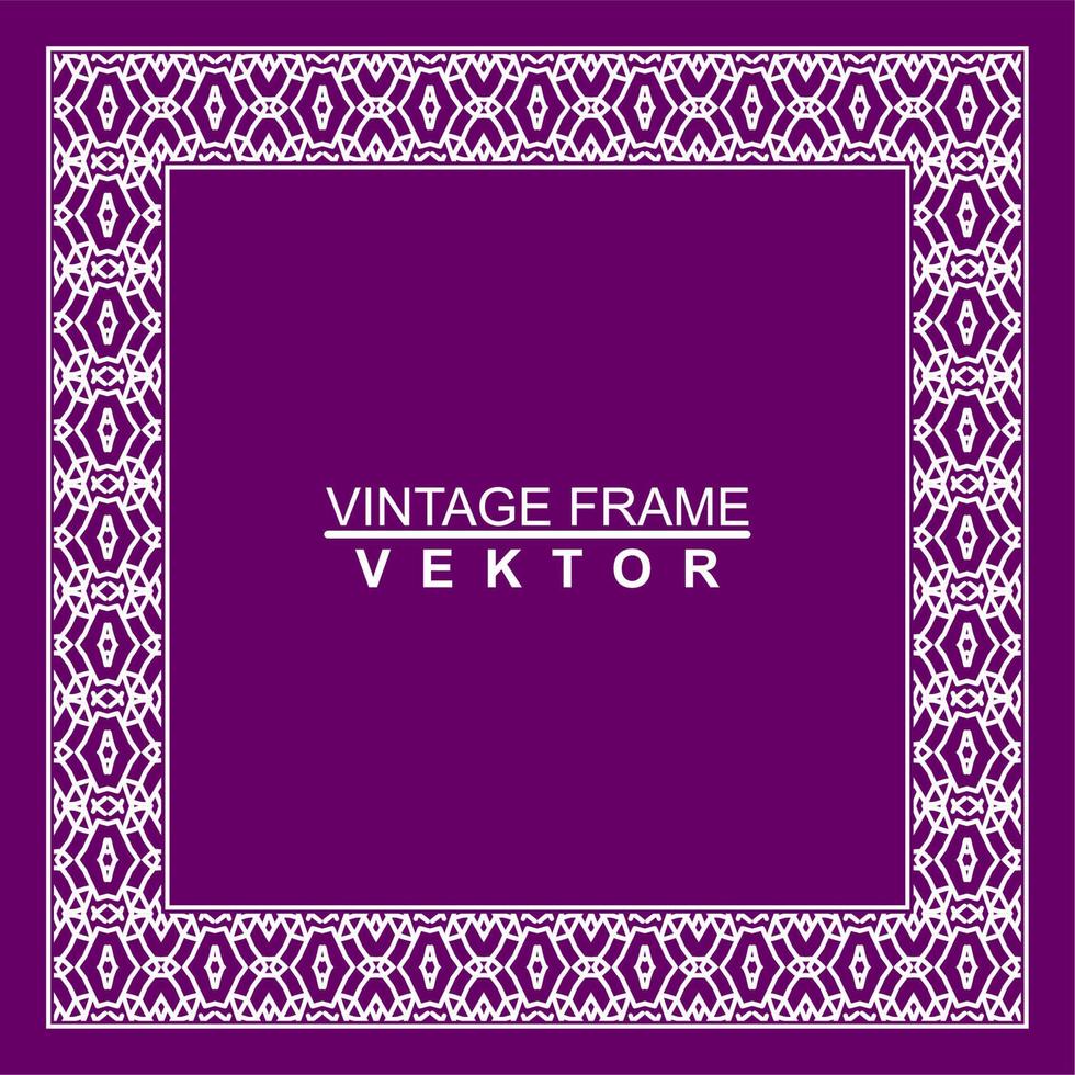 quadro de vetor ornamental vintage. modelo de ilustração vetorial para design