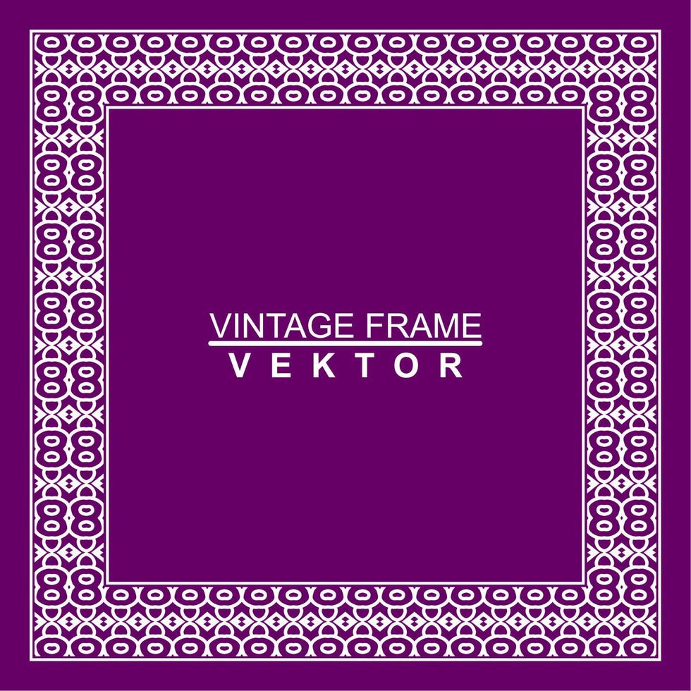 quadro de vetor ornamental vintage. modelo de ilustração vetorial para design