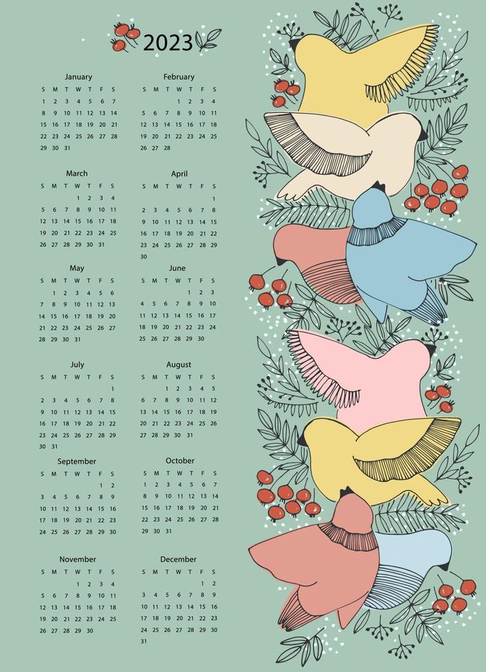 modelo de vetor de calendário para o ano de 2023