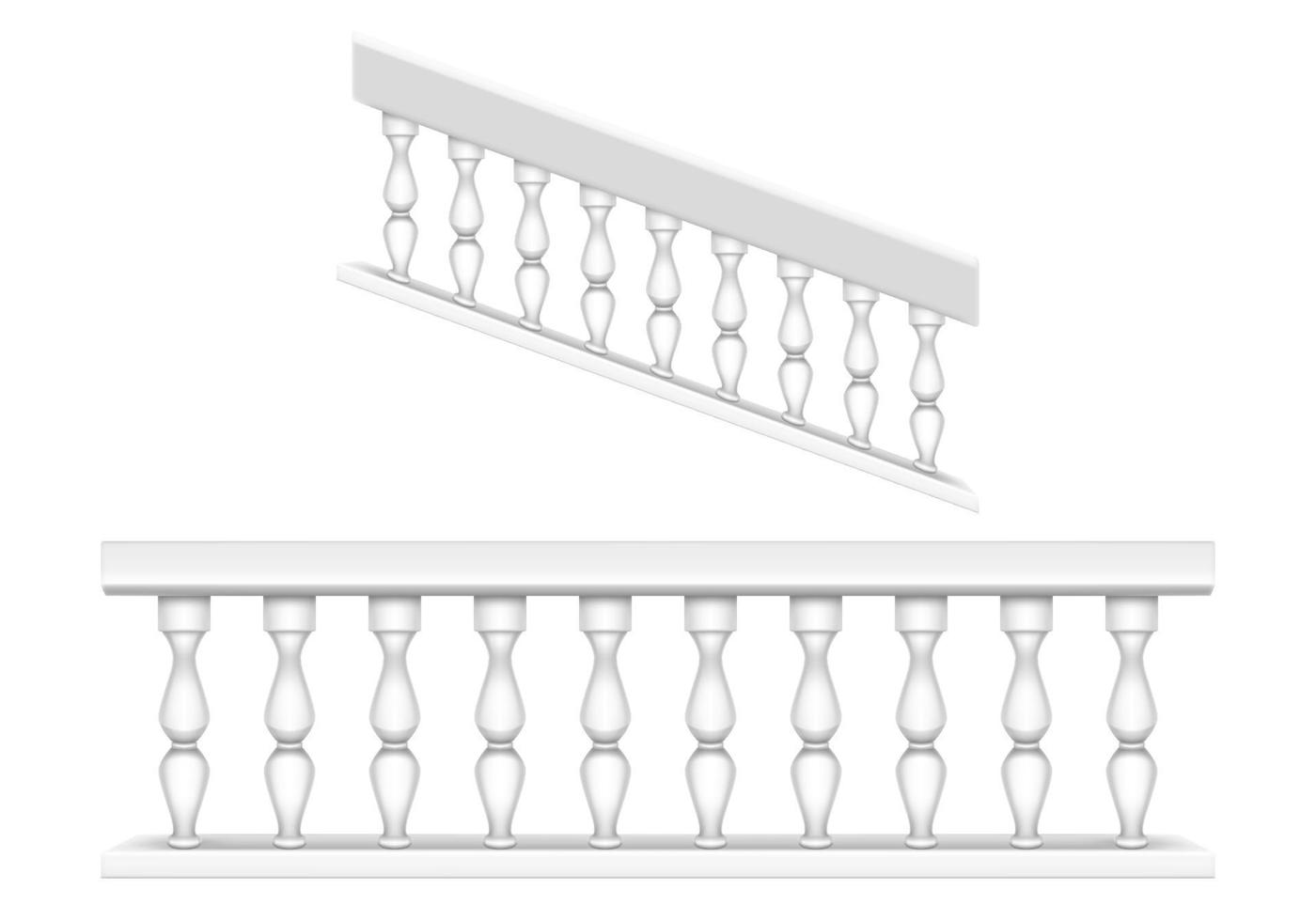 balaustrada de mármore branco para varanda e escadas vetor