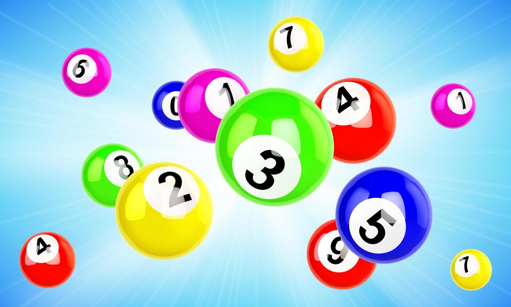 bolas de loteria vetor 3d bingo, loteria ou jogos de keno