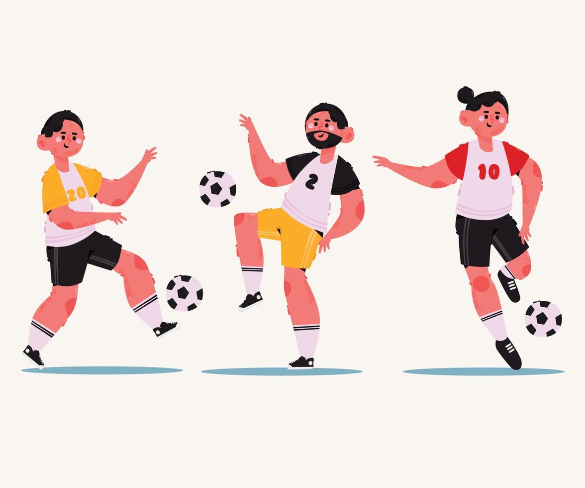 mão desenhada ilustração de jogadores de futebol vetor