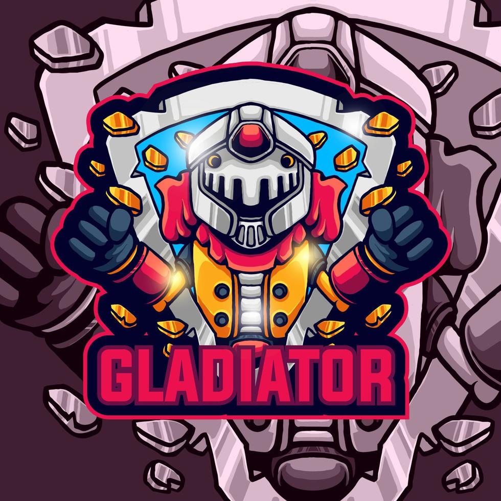 o mascote do logotipo do gladiador jogos vetor