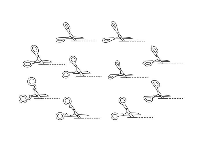 Ícone de tesoura grátis com vetor de linha de corte