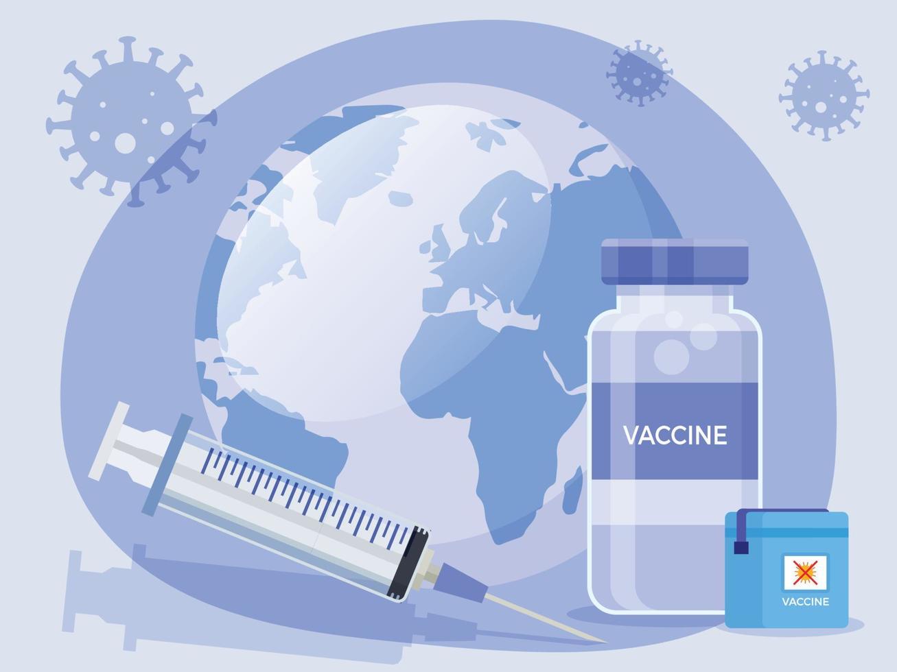 injeção internacional de vacinação corona vetor