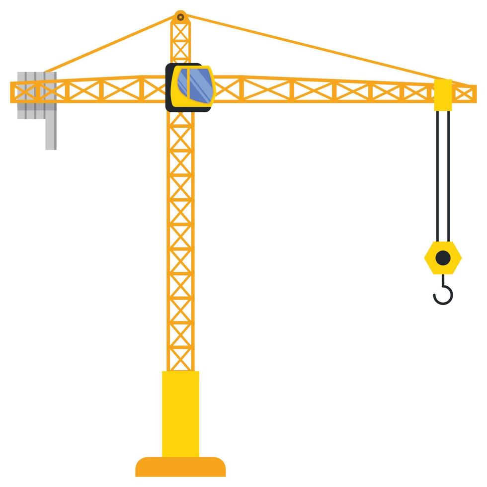 ilustração de máquina de construção de guindaste de torre vetor