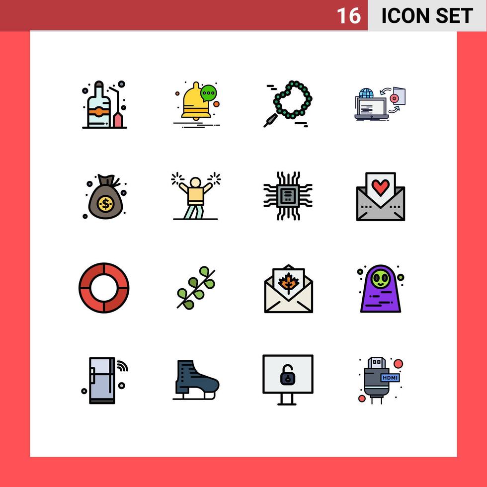 pacote de ícones vetoriais de estoque de 16 sinais e símbolos de linha para bolsa de dólar rezar jogo de publicação editável elementos de design de vetores criativos