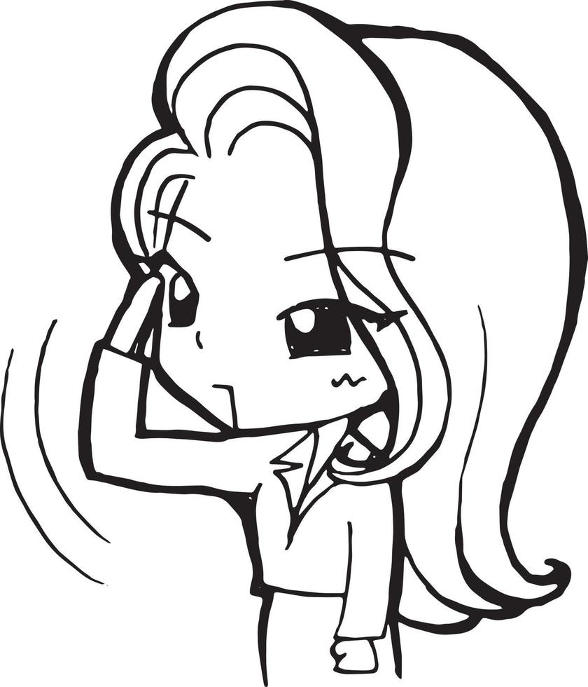 menina de escritório desenho animado rabisco kawaii anime página para  colorir ilustração fofa desenhando personagem clipart chibi mangá histórias  em quadrinhos 15501548 Vetor no Vecteezy