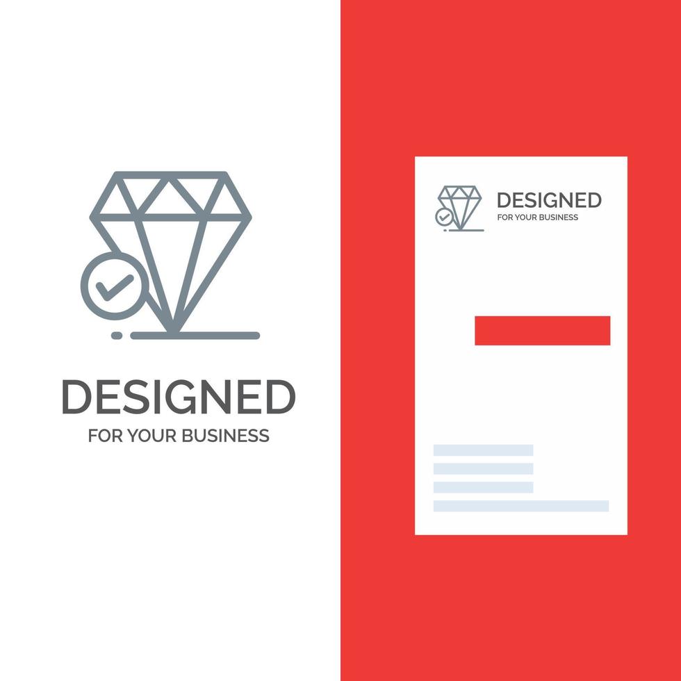 jóia de diamante grande pense giz design de logotipo cinza e modelo de cartão de visita vetor