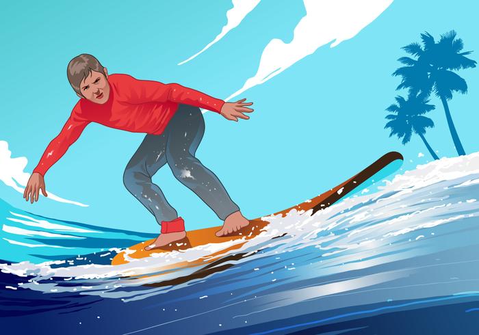 Surfing Man Vector