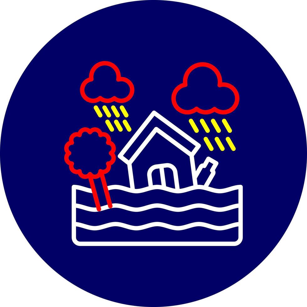 design de ícone criativo de inundação vetor