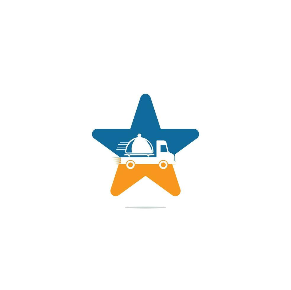 modelo de design de logotipo de conceito de forma de estrela de caminhão de comida. elemento de design de sinal de ícone de restaurante vetor
