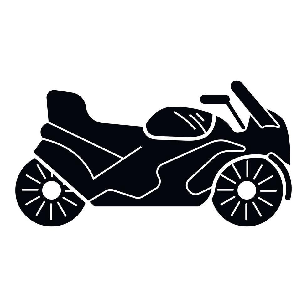 ícone de moto esporte, estilo simples vetor