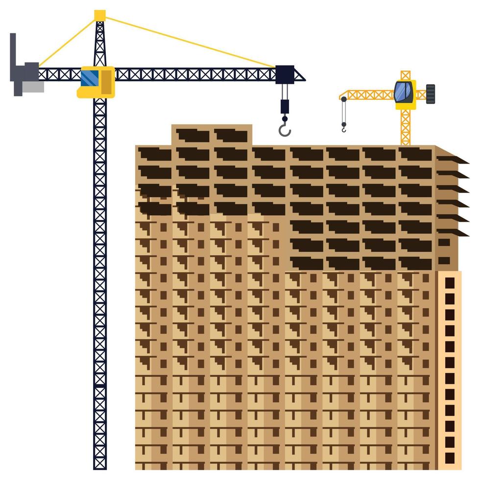 ilustração de guindaste de torre de construção de construção vetor