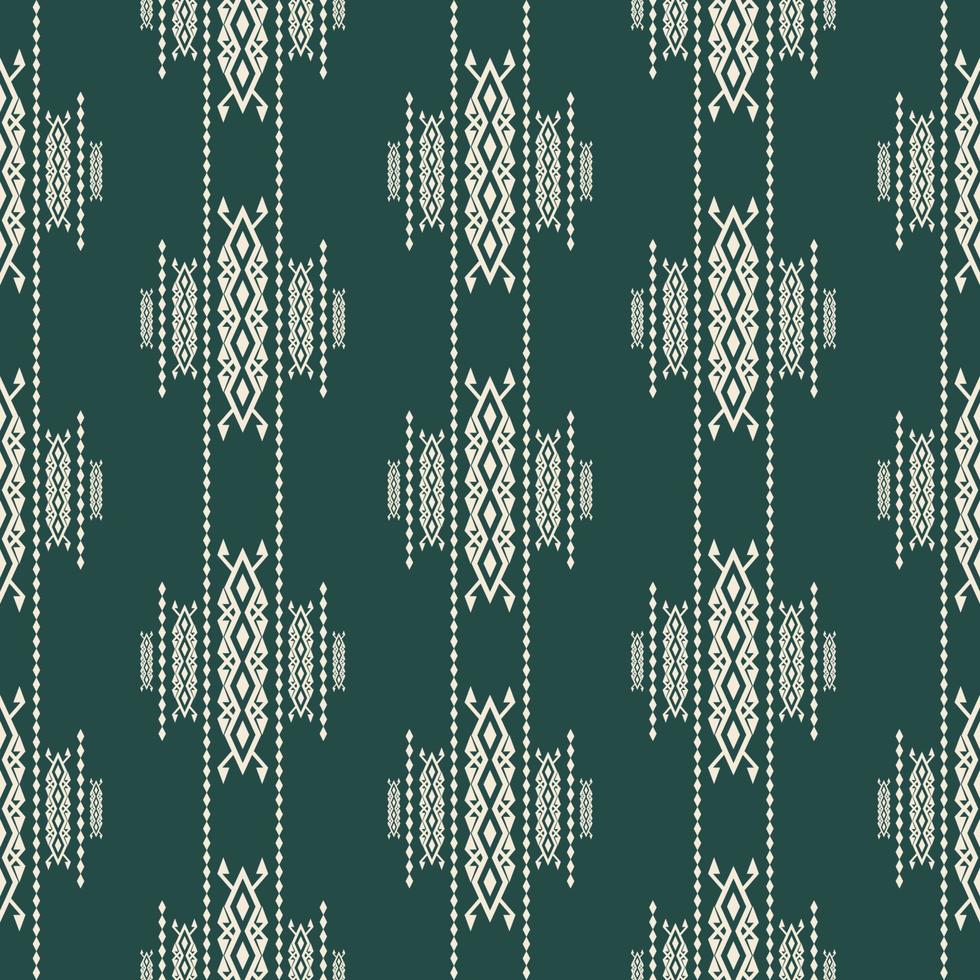 padrão de cor contemporâneo asteca étnica. étnico tribal asteca abstrata forma geométrica branco-verde cor sem costura de fundo. batik, design de padrão de superfície étnica sari para têxteis. vetor