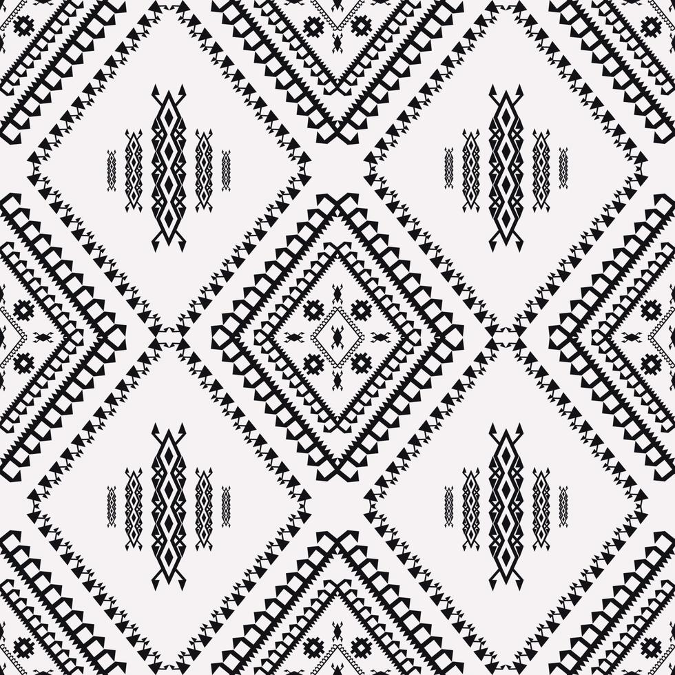 padrão preto e branco tribal étnico. étnico tribal asteca navajo diamante geométrico forma sem costura de fundo. padrão geométrico sudoeste para tecido, elementos de decoração de interiores para casa. vetor