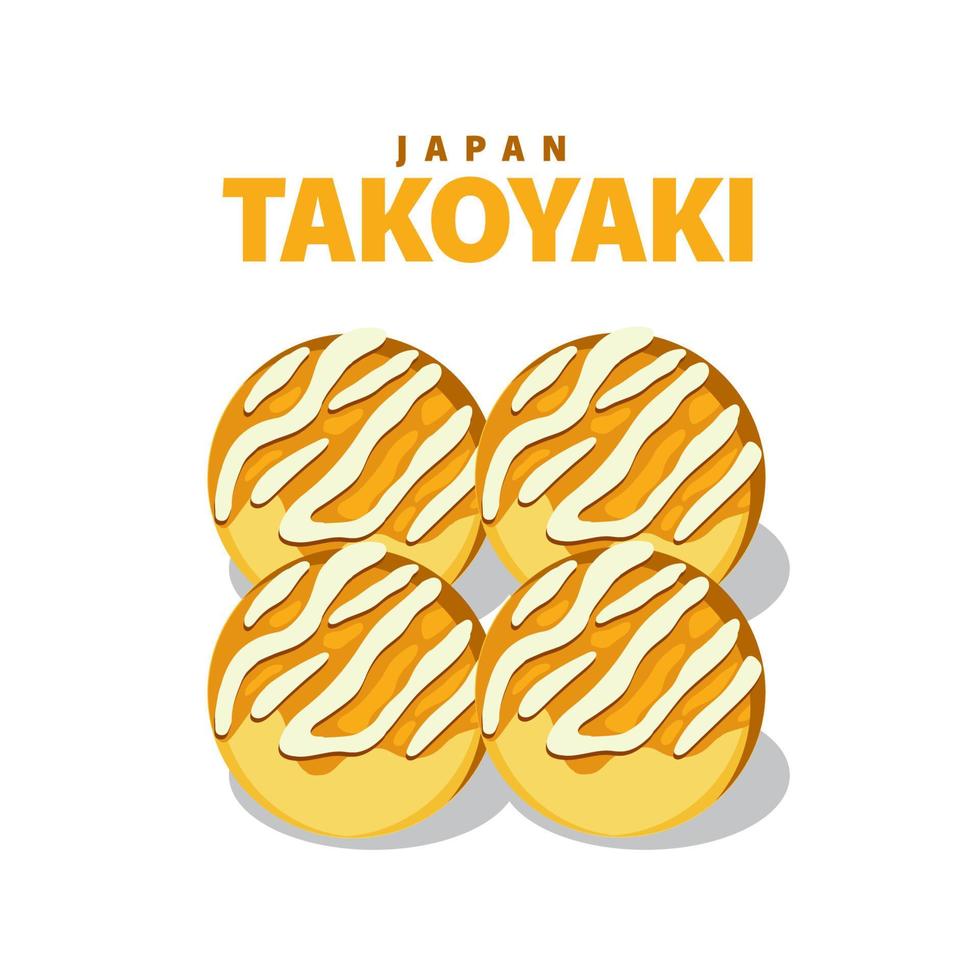 ilustração de comida japonesa takoyaki vetor