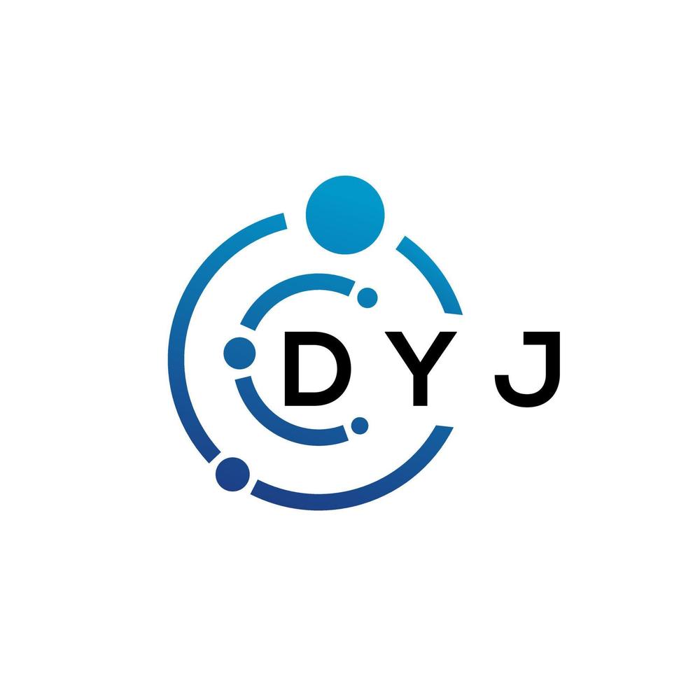 design de logotipo de carta dyj em fundo branco. conceito de logotipo de carta de iniciais criativas dyj. design de letras dyj. vetor