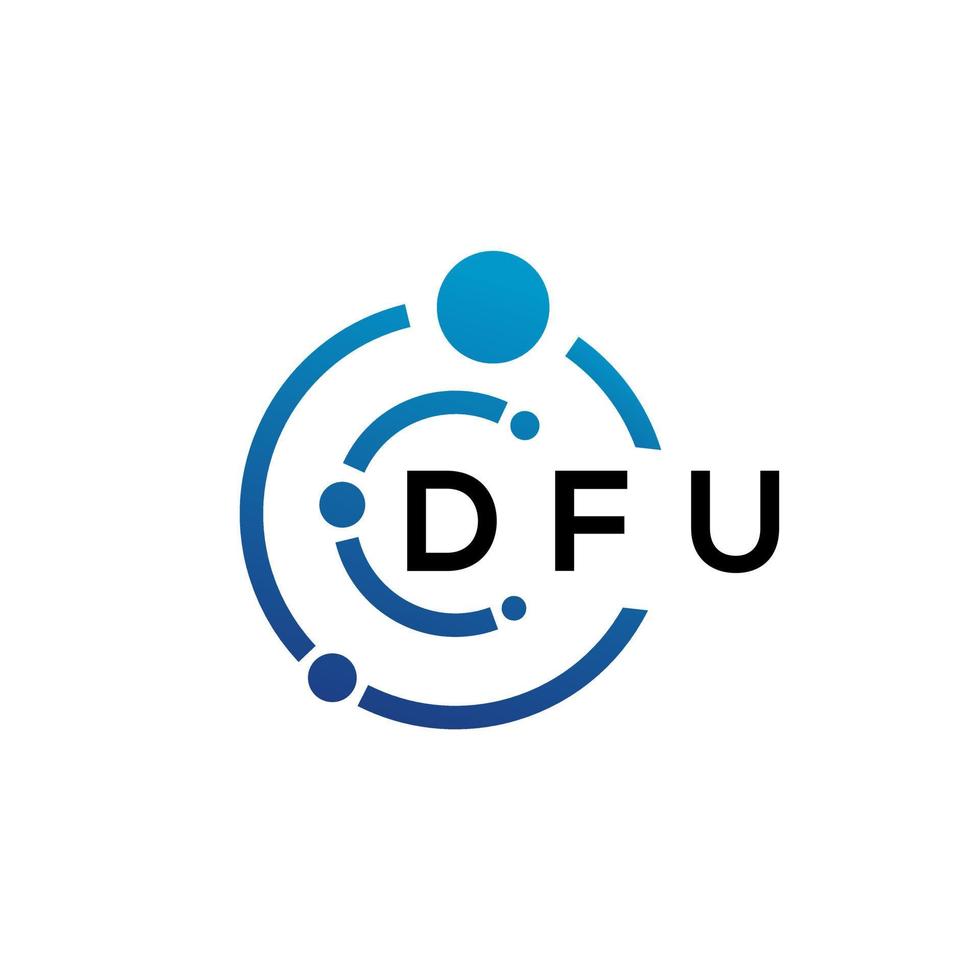 design do logotipo da carta dfu em fundo branco. dfu conceito de logotipo de carta de iniciais criativas. design de letras dfu. vetor