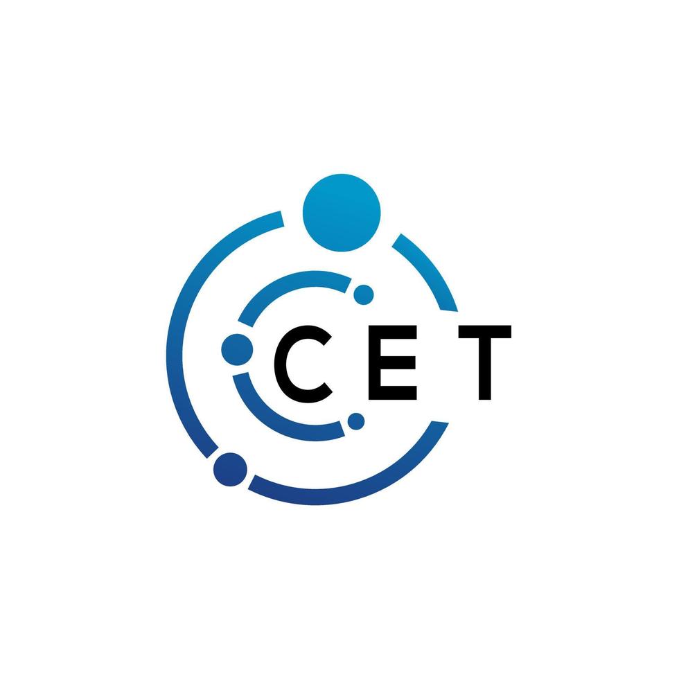 design de logotipo de carta cet em fundo branco. conceito de logotipo de carta de iniciais criativas cet. design de letras cet. vetor