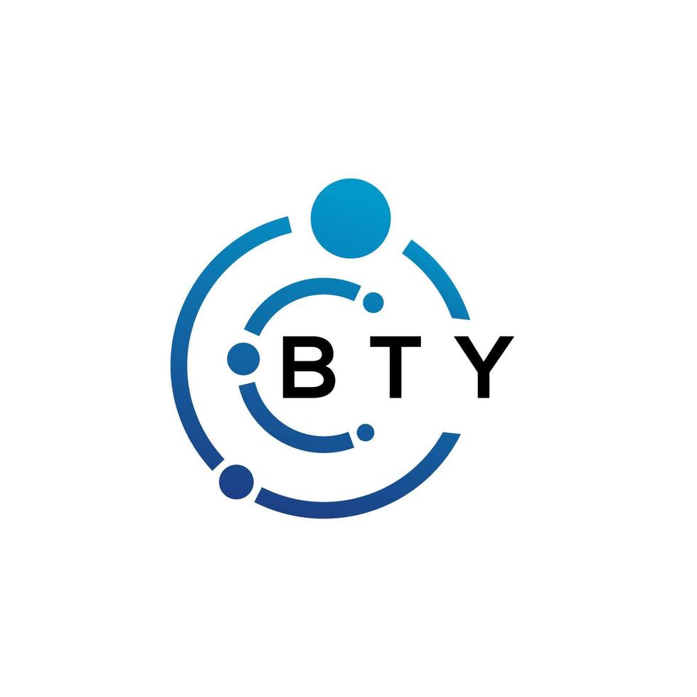 design de logotipo de letra bty em fundo branco. conceito de logotipo de letra de iniciais criativas bty. design de letras bty. vetor