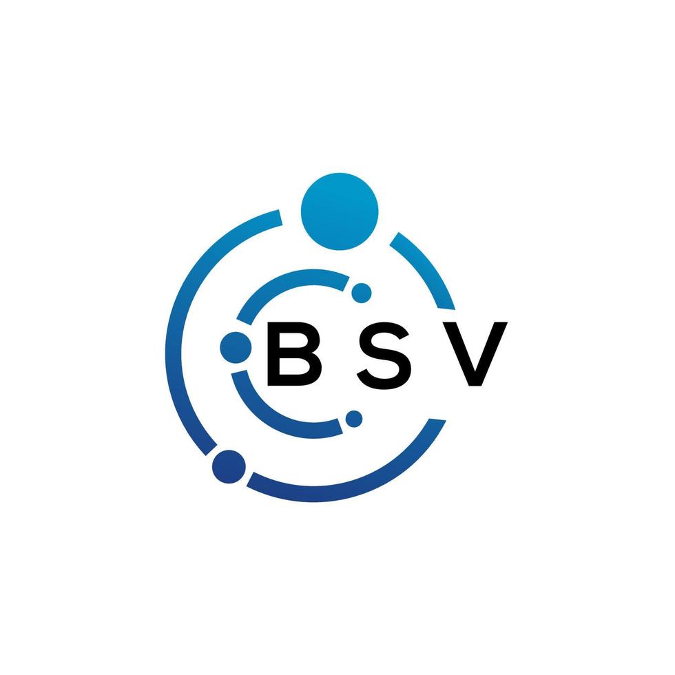 design de logotipo de carta bsv em fundo branco. bsv conceito criativo do logotipo da carta inicial. design de letras bsv. vetor