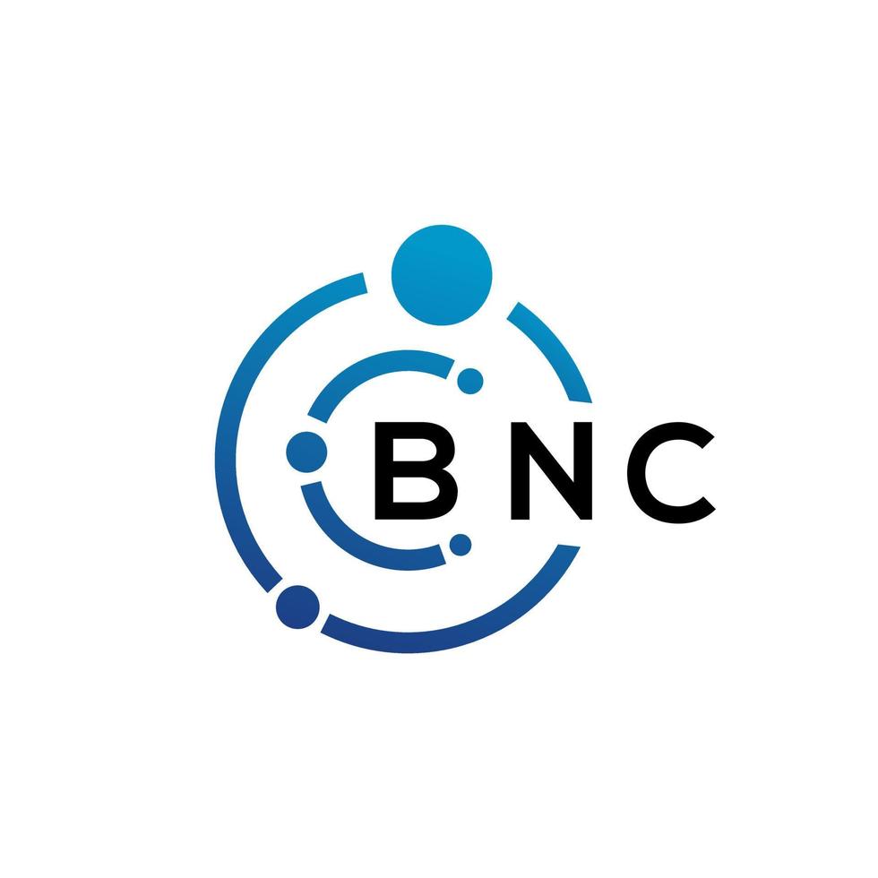 design de logotipo de carta bnc em fundo branco. conceito de logotipo de carta de iniciais criativas bnc. design de letras bnc. vetor