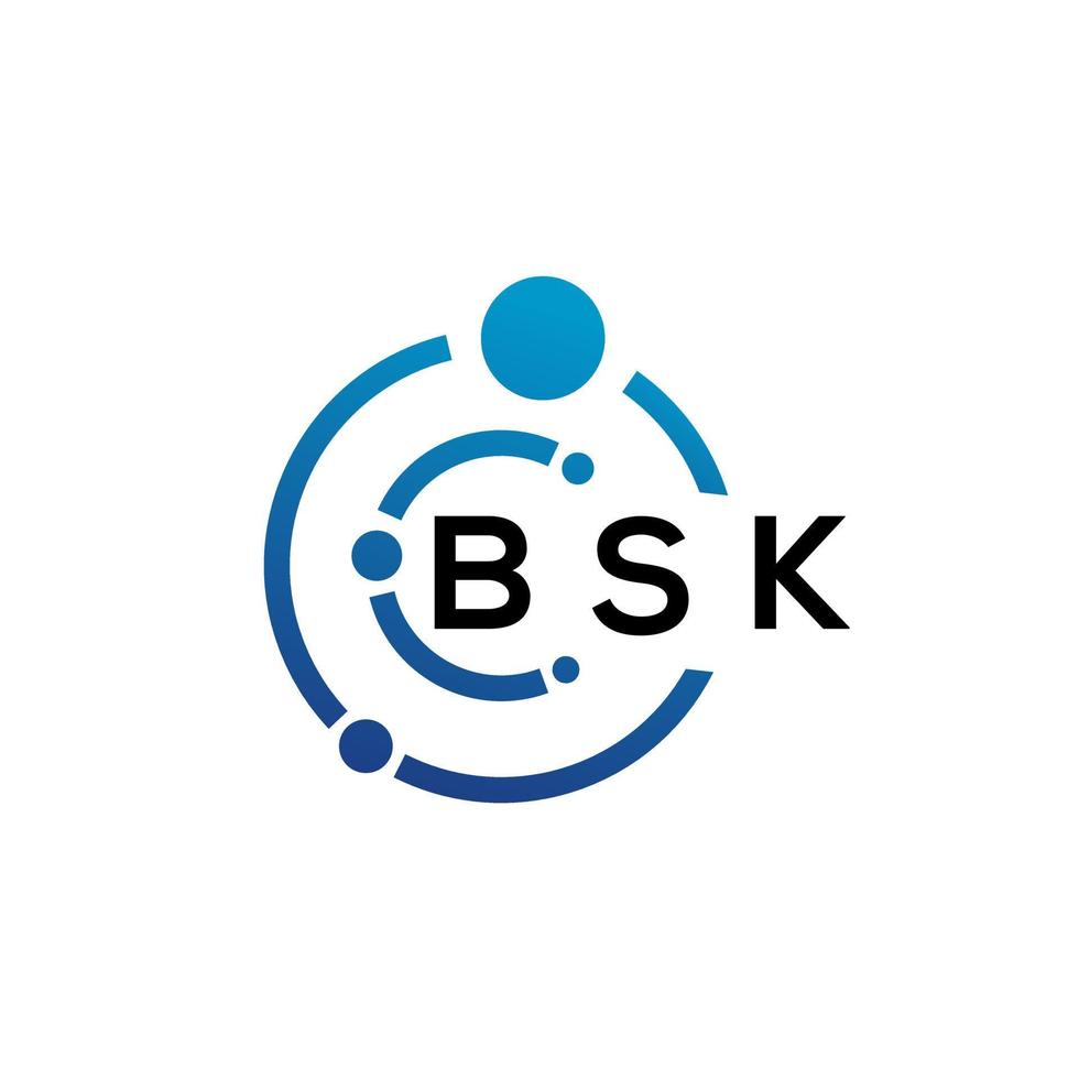 design de logotipo de carta bsk em fundo branco. bsk conceito criativo do logotipo da carta inicial. design de letras bsk. vetor