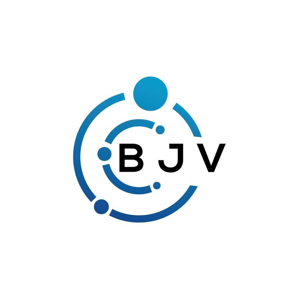 design de logotipo de carta bjv em fundo branco. bjv conceito criativo do logotipo da carta inicial. design de letras bjv. vetor