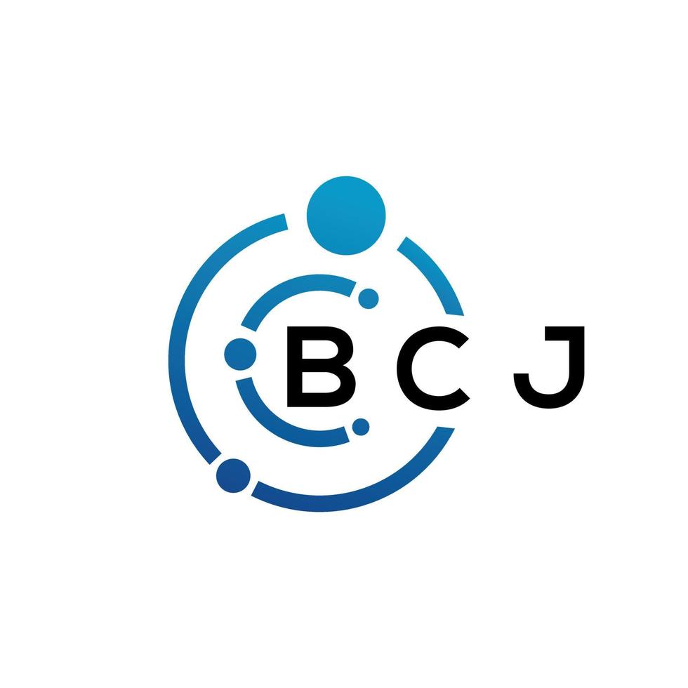 design de logotipo de carta bcj em fundo preto. conceito de logotipo de carta de iniciais criativas bcj. design de letra bcj. vetor