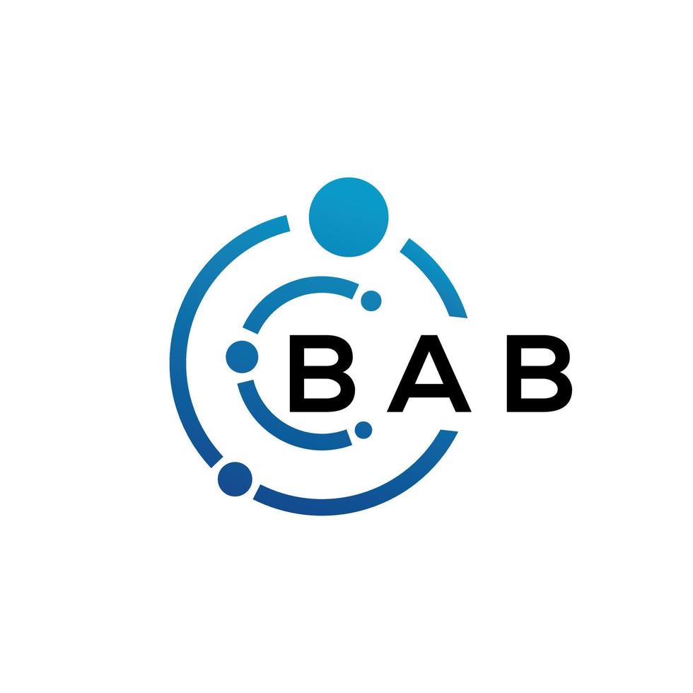 bab carta logotipo design em fundo preto. bab conceito de logotipo de letra de iniciais criativas. bab design de letras. vetor