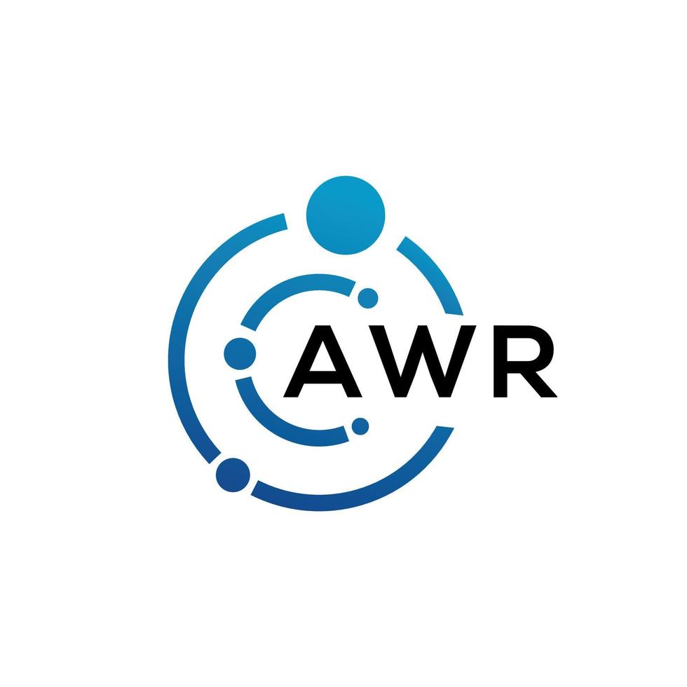 design de logotipo de carta awr em fundo preto. conceito de logotipo de letra de iniciais criativas awr. design de carta awr. vetor