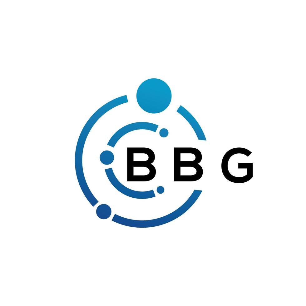 design de logotipo de carta bbg em fundo preto. conceito de logotipo de carta de iniciais criativas bbg. design de letra bbg. vetor