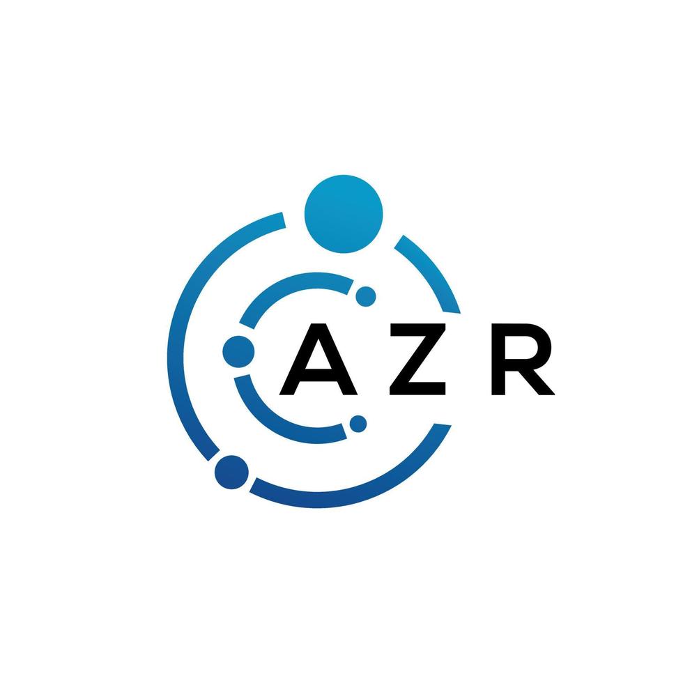 design de logotipo de carta azr em fundo preto. conceito de logotipo de carta de iniciais criativas azr. design de letra azr. vetor