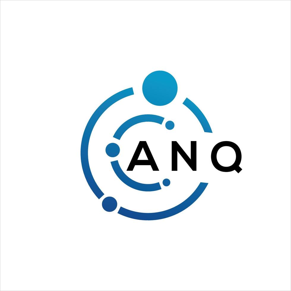 design de logotipo de letra anq em fundo preto. conceito de logotipo de letra de iniciais criativas anq. design de letra anq. vetor