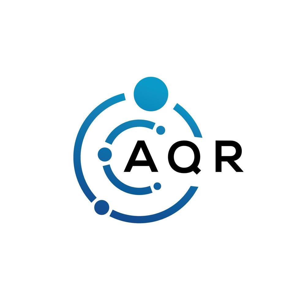 design de logotipo de carta aqr em fundo preto. conceito de logotipo de letra de iniciais criativas aqr. design de letra aqr. vetor