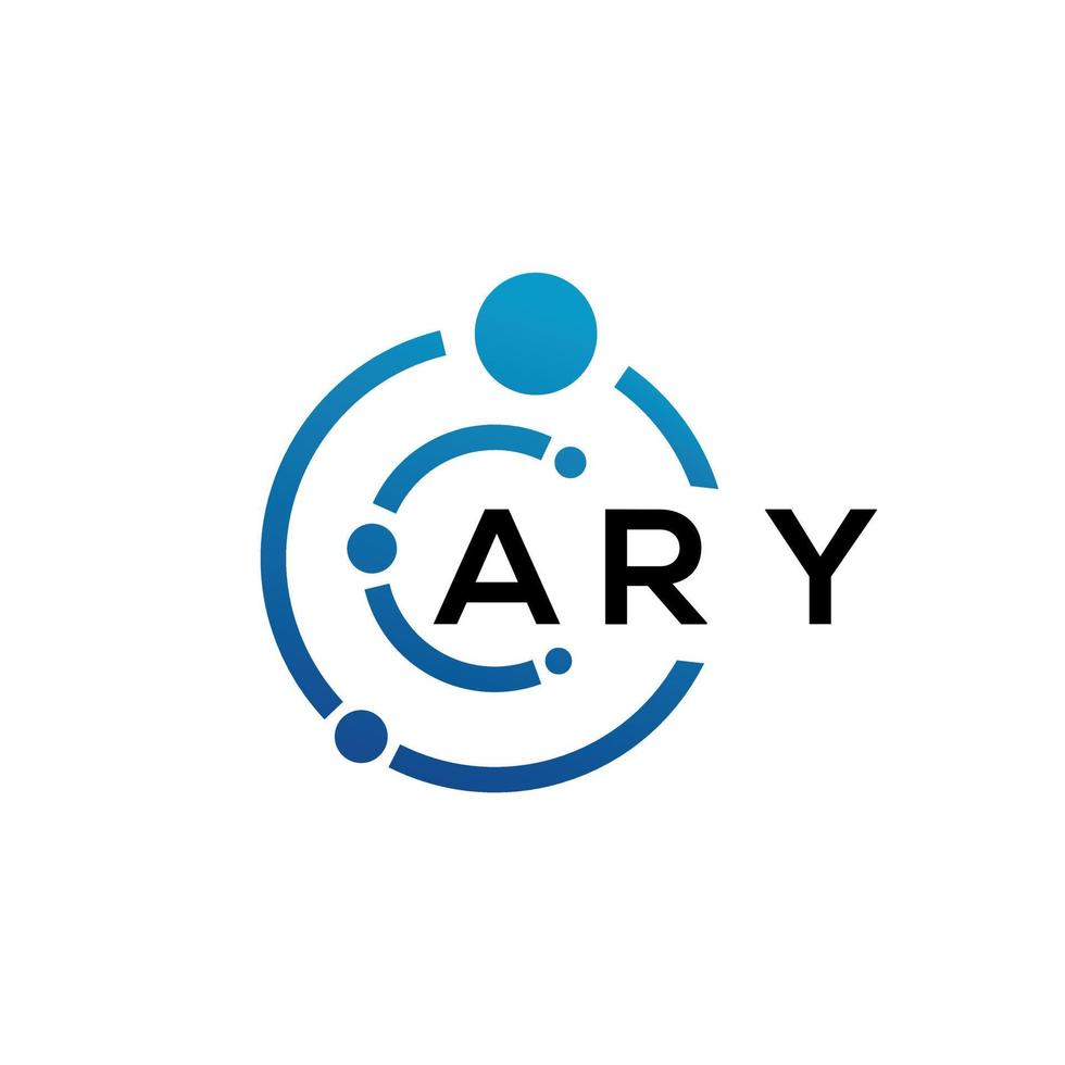 design de logotipo de carta ary em fundo preto. conceito de logotipo de letra de iniciais criativas. desenho de letras. vetor