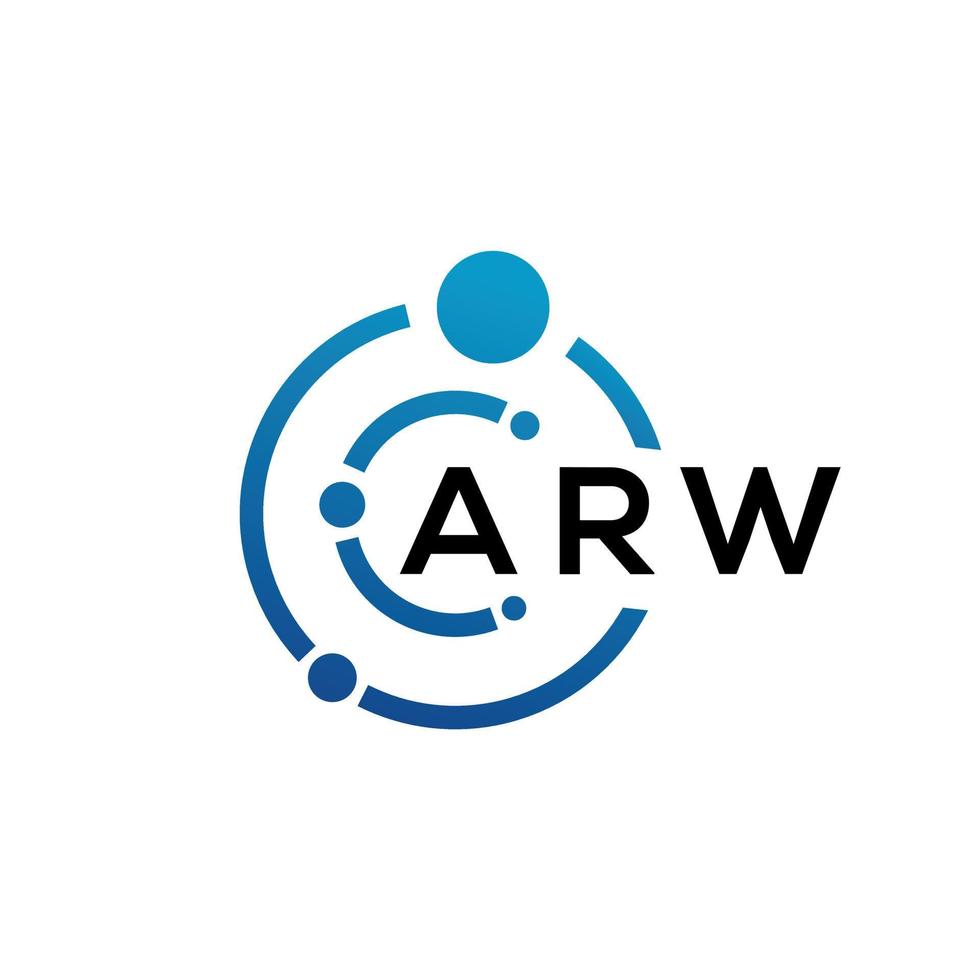 design de logotipo de carta arw em fundo preto. conceito de logotipo de letra de iniciais criativas arw. desenho de letra arw. vetor