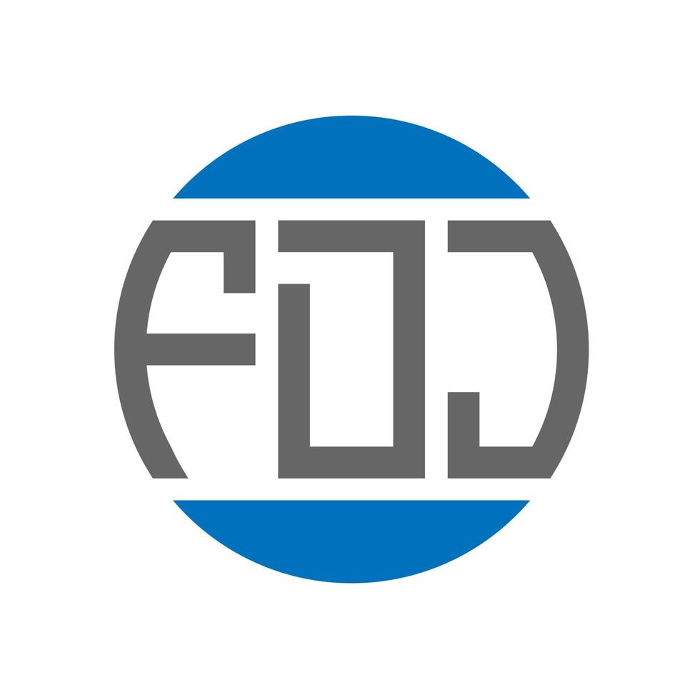 design do logotipo da letra fdj em fundo branco. fdj iniciais criativas circundam o conceito de logotipo. design de letras fdj. vetor
