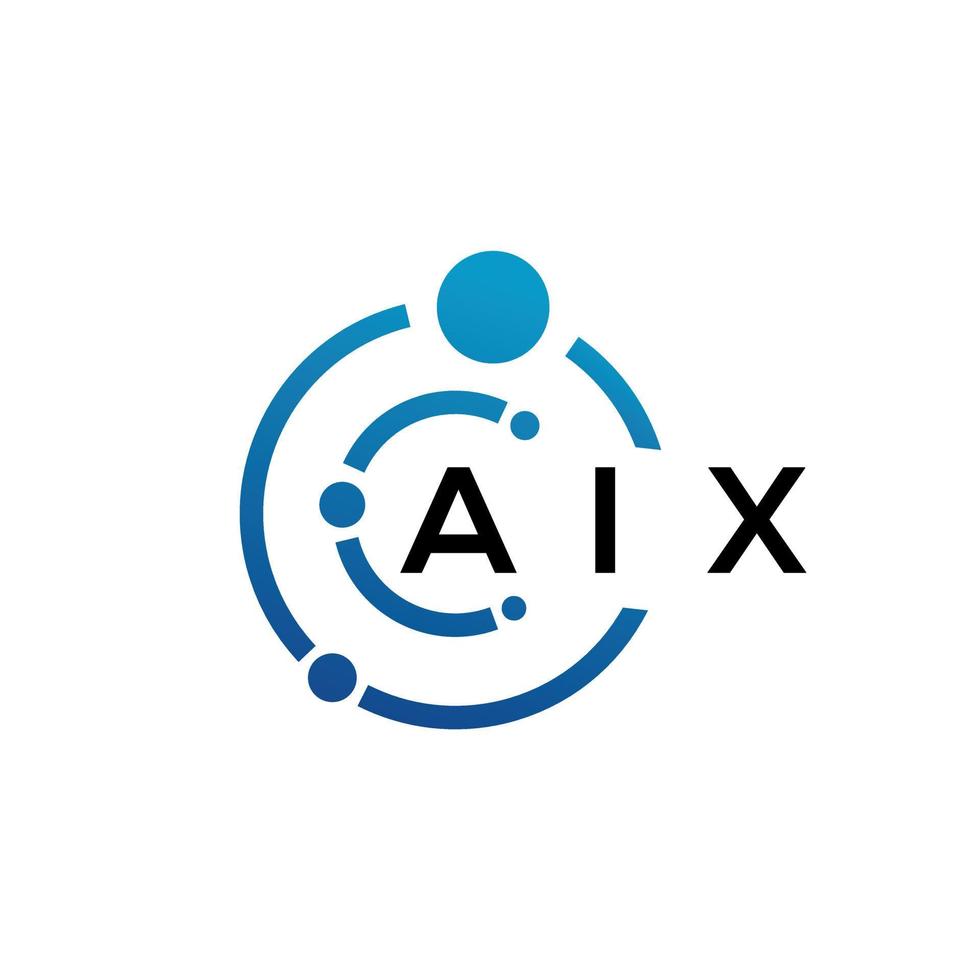 design de logotipo de carta aix em fundo preto. conceito de logotipo de letra de iniciais criativas aix. desenho de letra aix. vetor