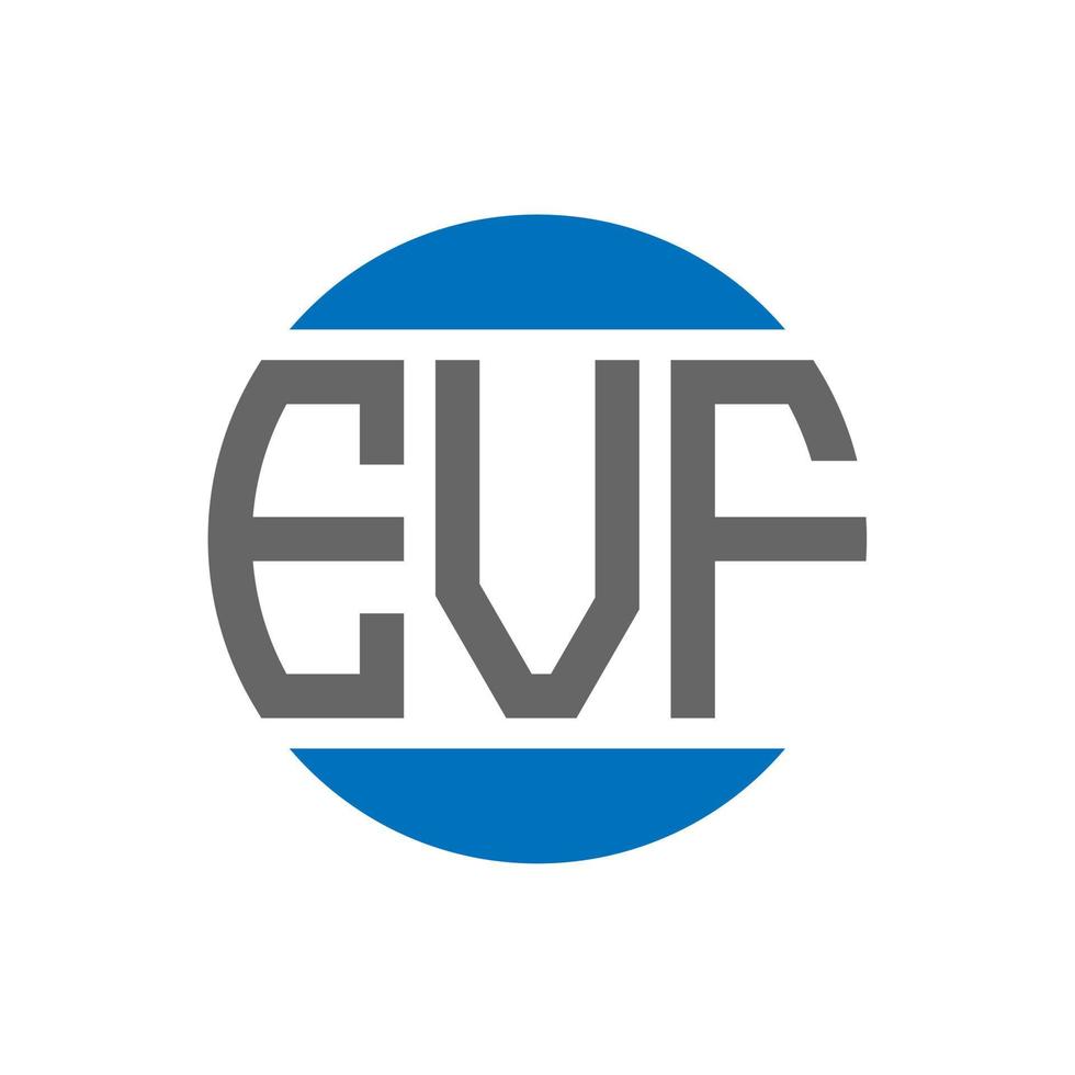 design de logotipo de carta evf em fundo branco. conceito de logotipo de círculo de iniciais criativas evf. design de letras evf. vetor