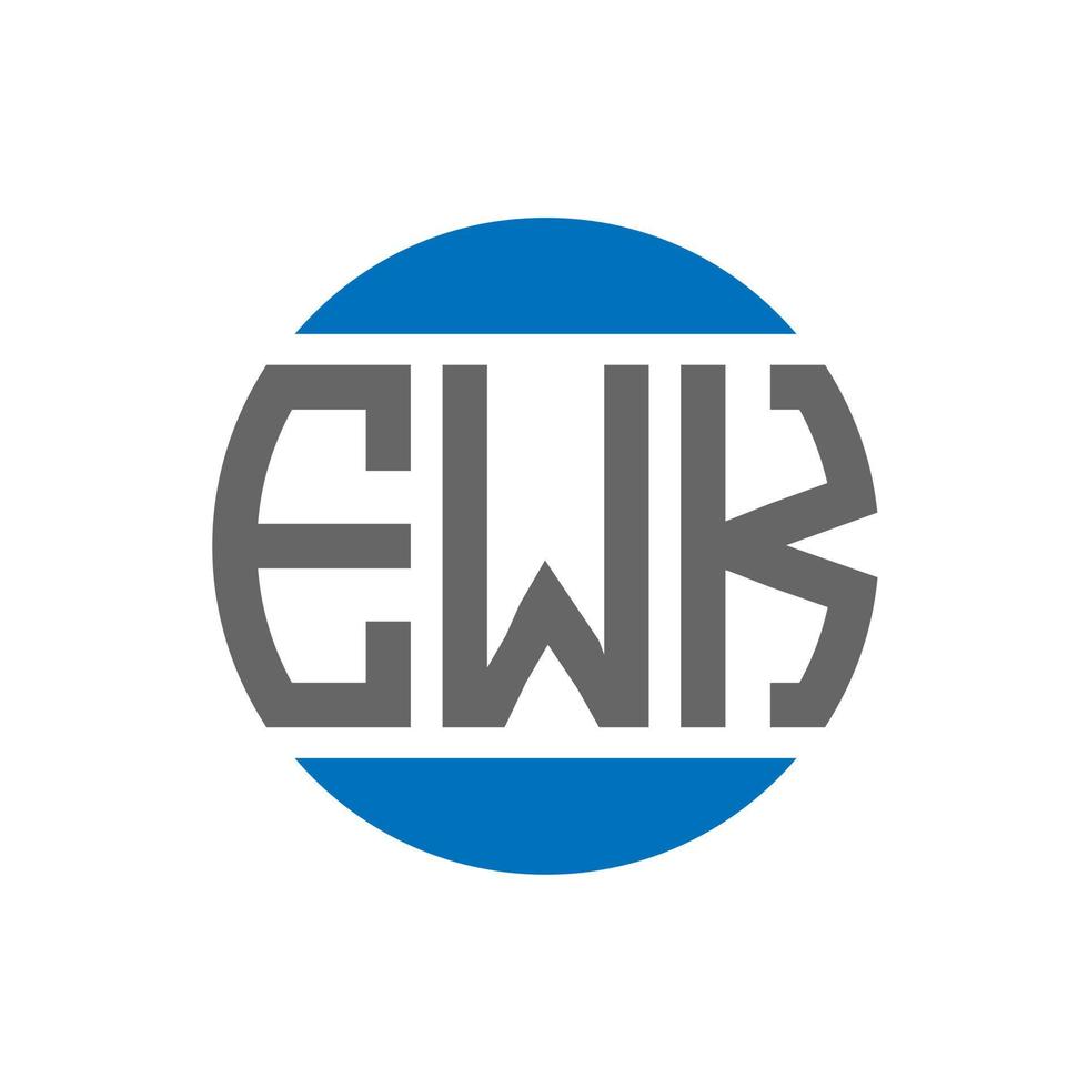 design de logotipo de carta ewk em fundo branco. conceito de logotipo de círculo de iniciais criativas ewk. design de letras ewk. vetor