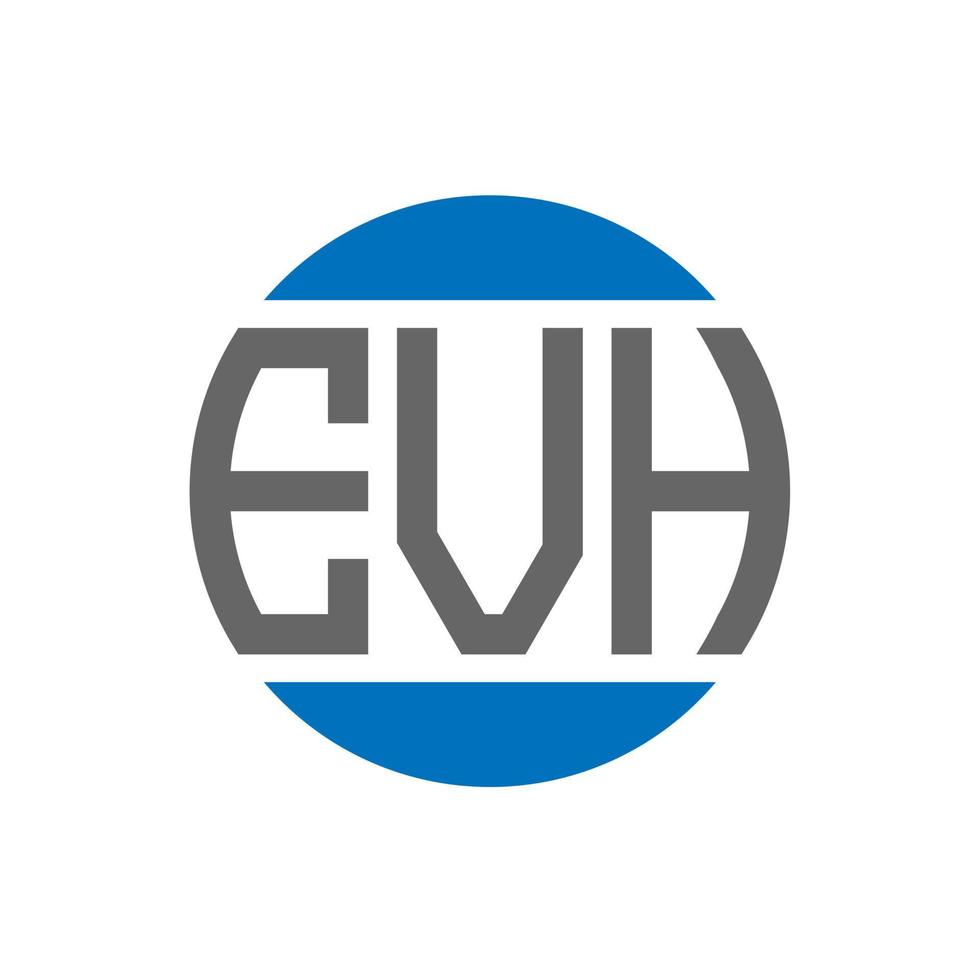 design de logotipo de carta evh em fundo branco. conceito de logotipo de círculo de iniciais criativas evh. evh design de letras. vetor