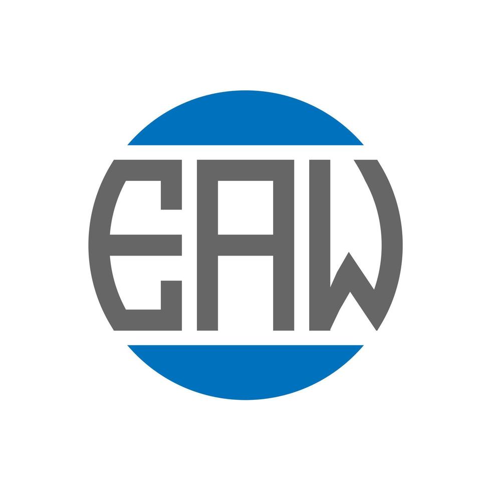 design de logotipo de carta eaw em fundo branco. conceito de logotipo de círculo de iniciais criativas eaw. eaw design de letras. vetor