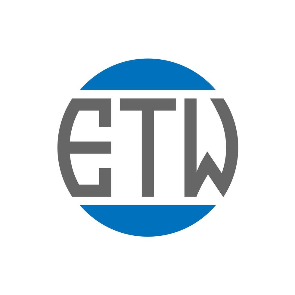 design de logotipo de carta etw em fundo branco. conceito de logotipo de círculo de iniciais criativas etw. design de letras etw. vetor