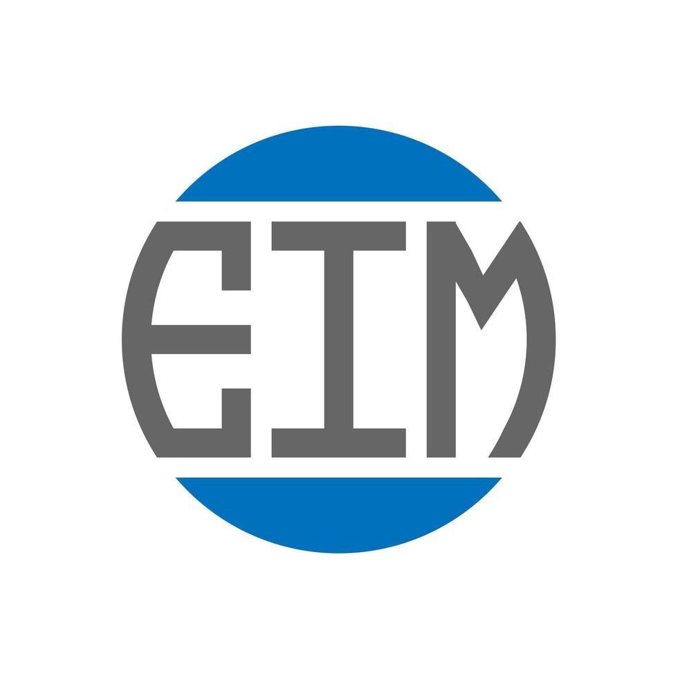 design de logotipo de carta eim em fundo branco. conceito de logotipo de círculo de iniciais criativas eim. design de letras eim. vetor