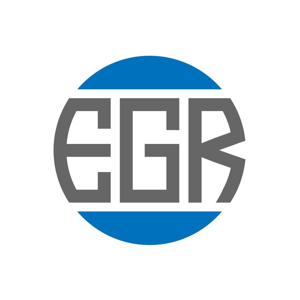 design de logotipo de carta egr em fundo branco. conceito de logotipo de círculo de iniciais criativas egr. design de letras egr. vetor