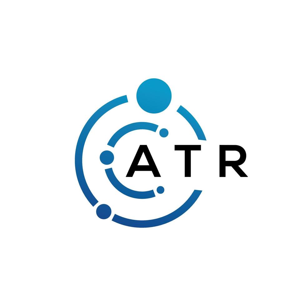 design de logotipo de carta atr em fundo preto. atr conceito criativo do logotipo da carta inicial. design de letras atr. vetor