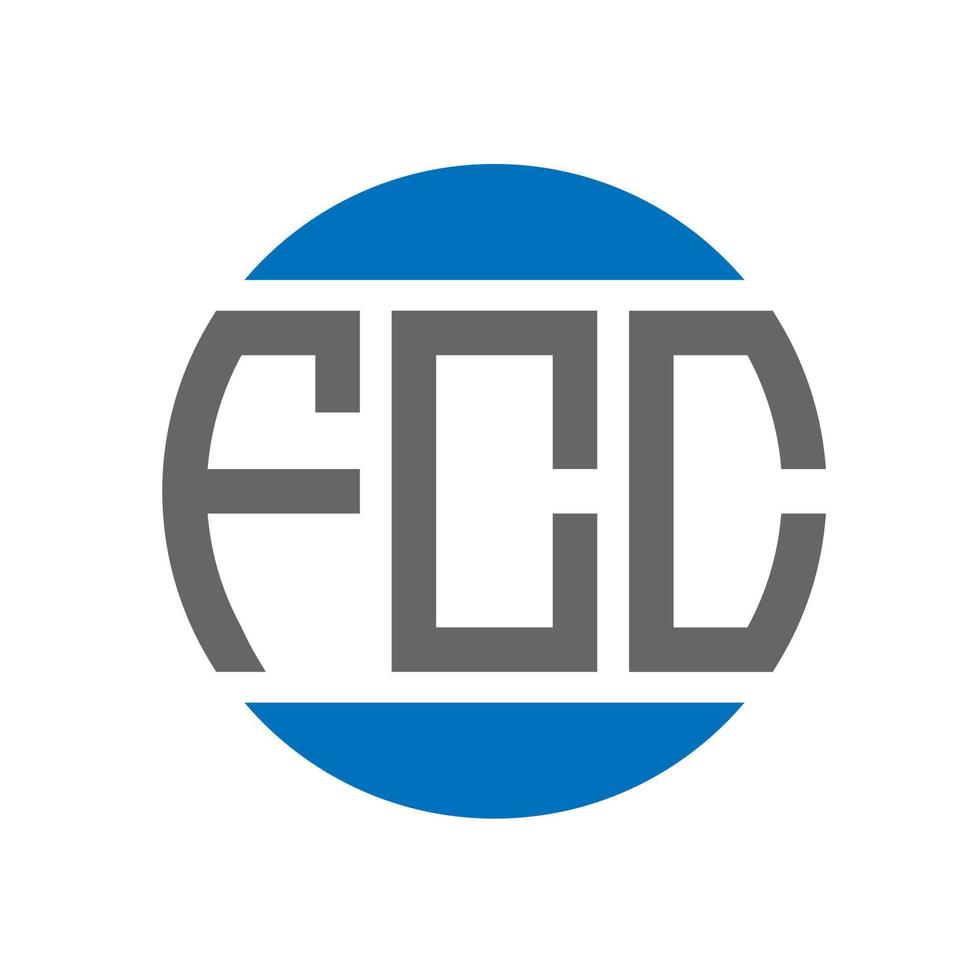 design do logotipo da carta fcc em fundo branco. conceito de logotipo de círculo de iniciais criativas fcc. design de letras fcc. vetor