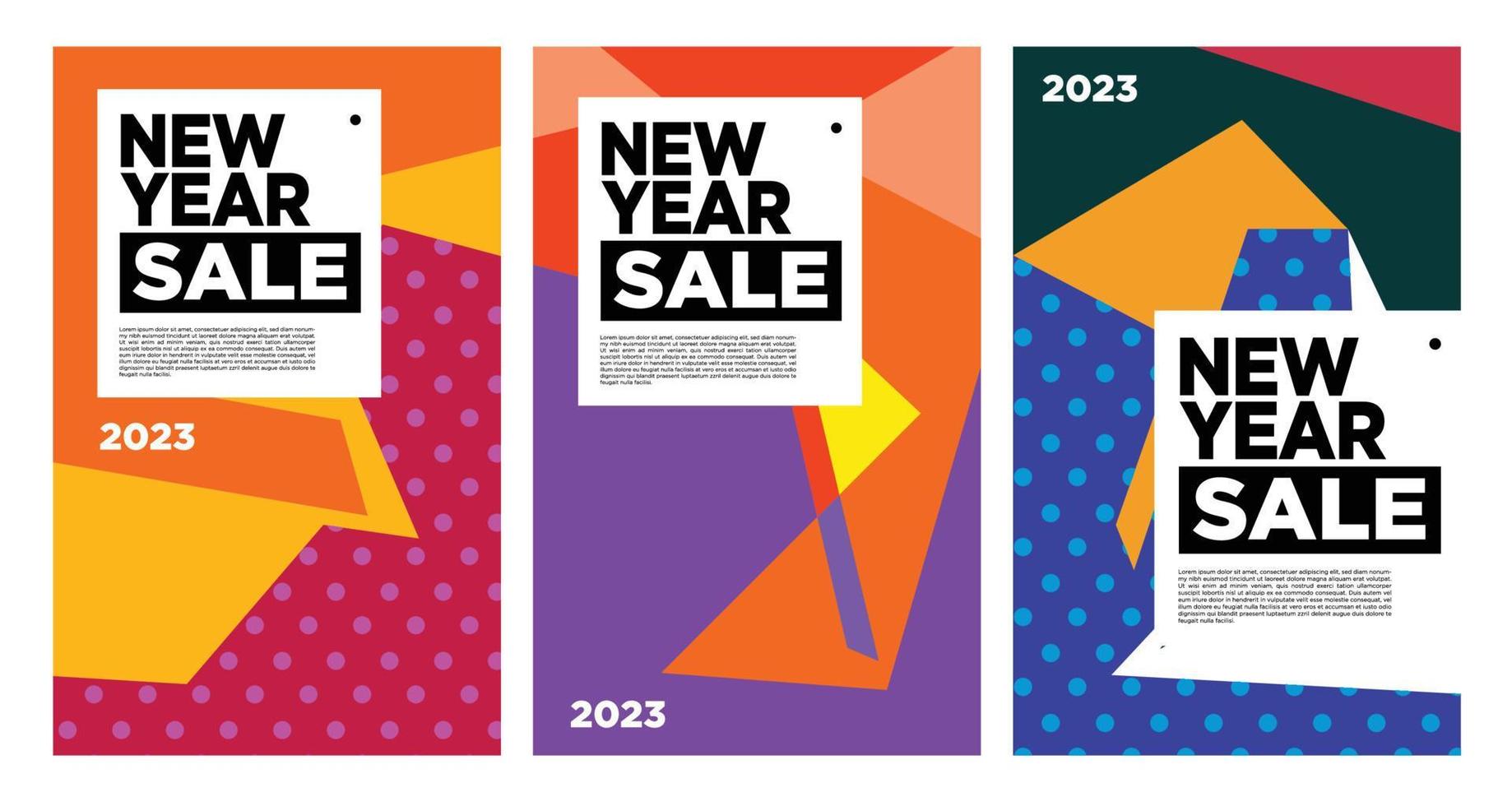 vetor venda de ano novo 2023 com fundo abstrato colorido para publicidade em banner